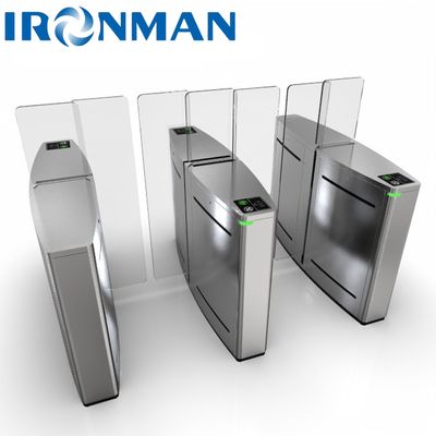 304 স্টেইনলেস স্টীল স্লাইডিং গেট টার্নস্টাইল RS232/RS485 শুকনো যোগাযোগ ইনপুট ইন্টারফেসের সাথে